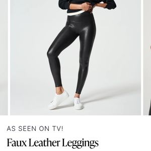 Spanx faux black leather leggings